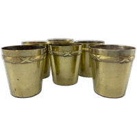 Set Antieke Aperitief Cups Messing 6 Stuks