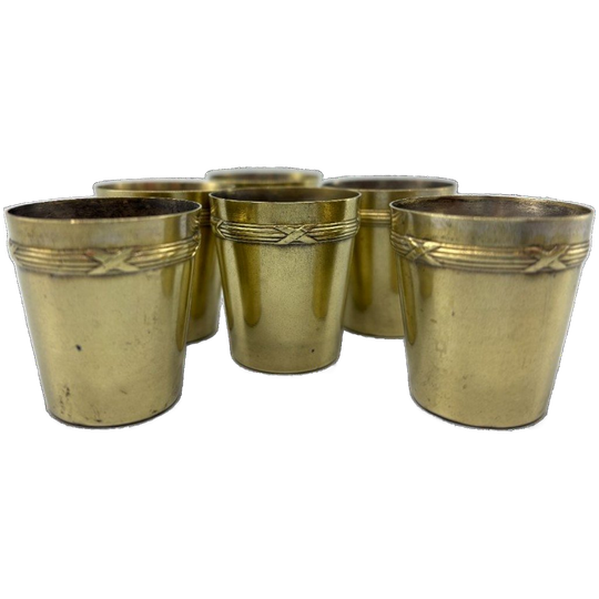 Set Antieke Aperitief Cups Messing 6 Stuks 1