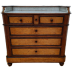 Vintage Frans Dressoir Commode Ladekast Met Marmer Blad 505 thumbnail 1