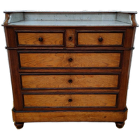 Vintage Frans Dressoir Commode Ladekast Met Marmer Blad 505