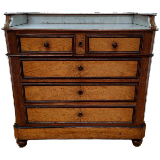 Vintage Frans Dressoir Commode Ladekast Met Marmer Blad 505 1