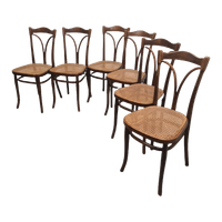 Thonet Eetkamerstoelen Met Webbing, Uit 1906
