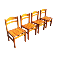 4 X Pine Dining Chair 1970S