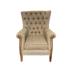 Chesterfield Fauteuil Hartis Tweed Met Leer thumbnail 1