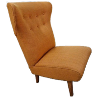 50's Vintage Fauteuil Perzik Kleur Fifties Retro Fauteuil