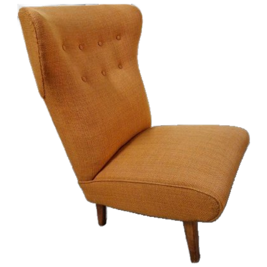 50's Vintage Fauteuil Perzik Kleur Fifties Retro Fauteuil 1
