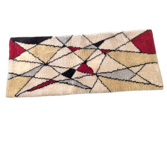 Wol Vloerkleedje – Mondriaan De Stijl – Jaren 50 -(kl26) 1