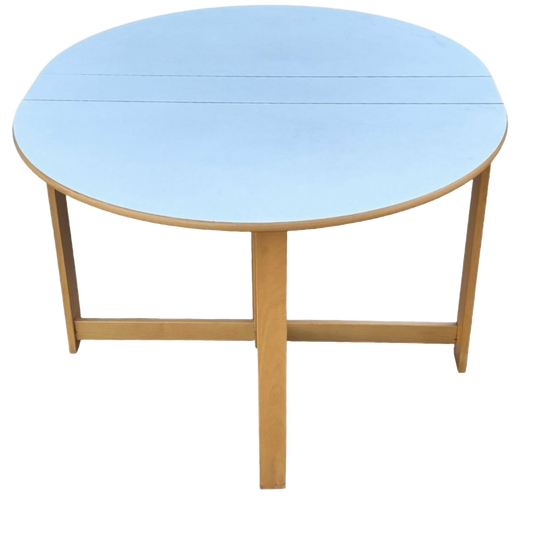 Vintage Ronde Scandinavische Opklapbare Eettafel Design 1