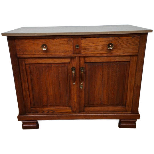 Vintage Antiek Dressoir Commode Ladekast Badkamermeubel Met Marmer Blad 502 1