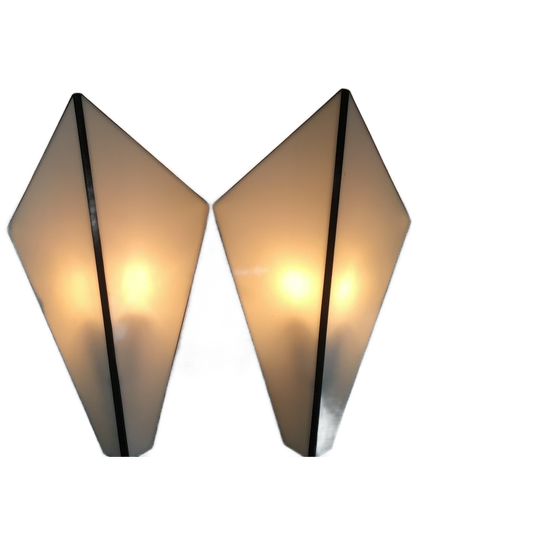 Set Vintage 'tiffany Style/ Art Deco Style' Design Wandlampen (ruitvorm) 1