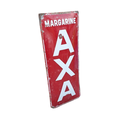 Emaille Bord Margarine Axa Uit De 30'R Jaren.