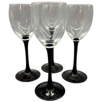 Set Luminarc Domino Wijnglazen Zwarte Voet 4 Stuks