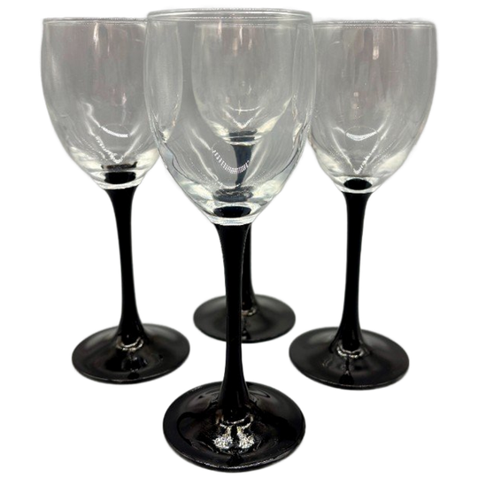Set Luminarc Domino Wijnglazen Zwarte Voet 4 Stuks 1