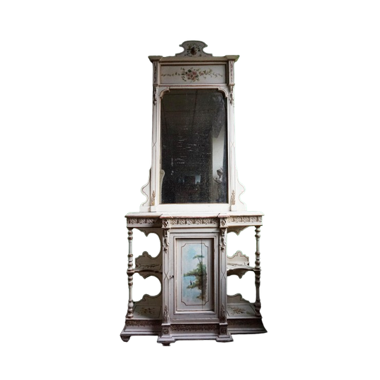 Hand Beschilderde Console Tafel/ Haltafel Met Spiegel 1