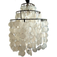 Capiz Schelpen Hanglamp Chrome Frame 45 Diameter.