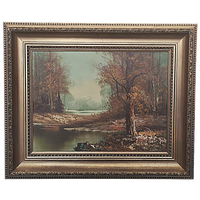Bos Landschap Op Doek Van Peters, Jaren 70/80