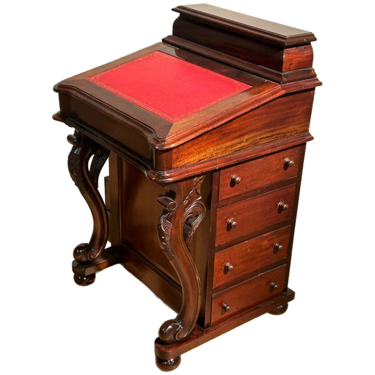 Prachtige Massieve Victoriaanse Davenport Secretaire 1
