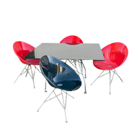 Kartell Glossy Dining Table With 4 Eros Chairs