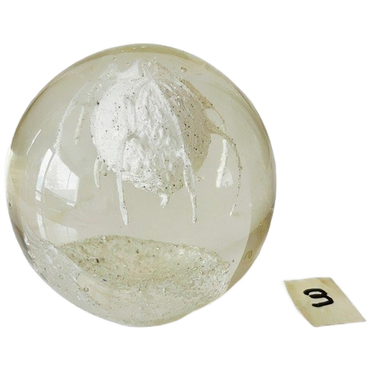 Mid-century Modern Murano Glas Briefgewicht Presse-papier Helder Glas Kwal 1980’s 1