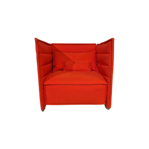 Vitra Alcove Plume - Fauteuil - Rood - Stof - Design