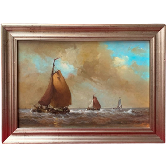 Frans Van Der Heide (1936-1999). Schilderij "zeegezicht". 1