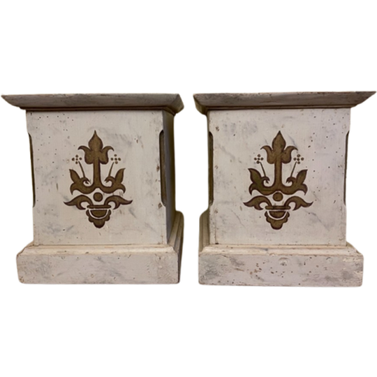 Set 2 X Unieke Kerk Zuilen Consoles Pied De Stalles Frans 1