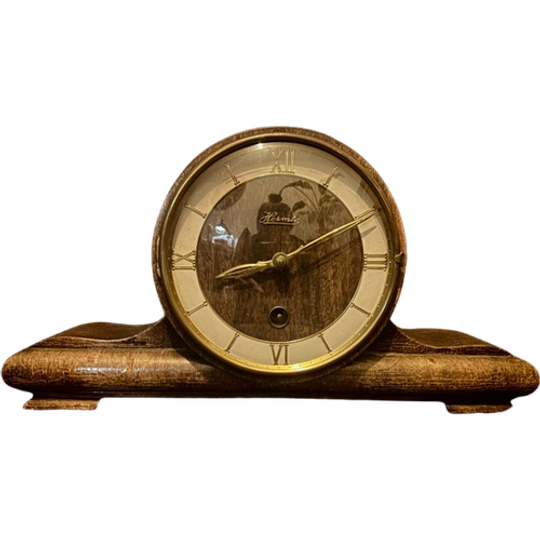 Vintage Hermle Bruin Klok Met Sleutel 1