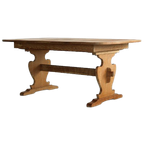Brutalist Eettafel | Vintage Tafel | Eiken | Verlengbaar (2) thumbnail 1