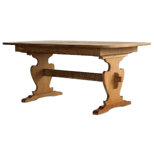 Brutalist Eettafel | Vintage Tafel | Eiken | Verlengbaar (2) 1