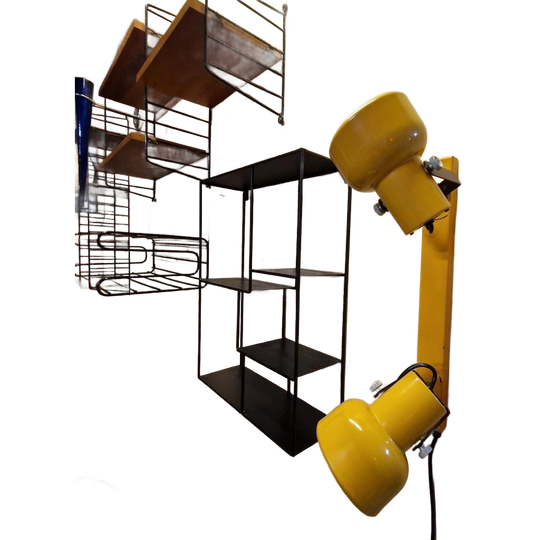 Vintage Dubbele Wandspot Gele Wandlamp Plafond Spot Jaren 70 1