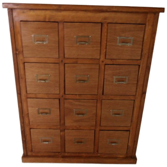 Vintage Archiefkast Met 12 Lades 1