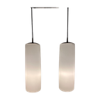 Enorme Zeldzame Hanglamp Van Mat WIT Glas Van Peill En Putzler Xl 1960 thumbnail 1