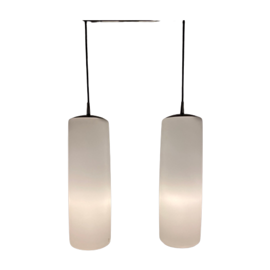 Enorme Zeldzame Hanglamp Van Mat WIT Glas Van Peill En Putzler Xl 1960 1
