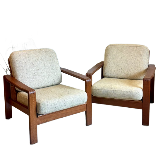 Vintage Deense Fauteuils Easychairs Jaren ‘60 Teak 1