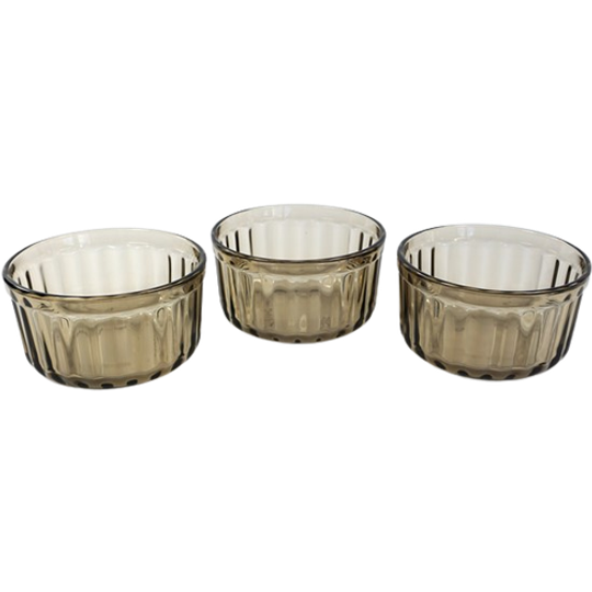 Kleine Ovenschaaltjes / Soufflé Schaaltjes Rookglas Arcopal 1