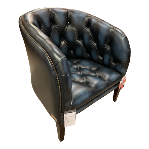 Showroommodel The York Chesterfield Fauteuil Jeans Blauw