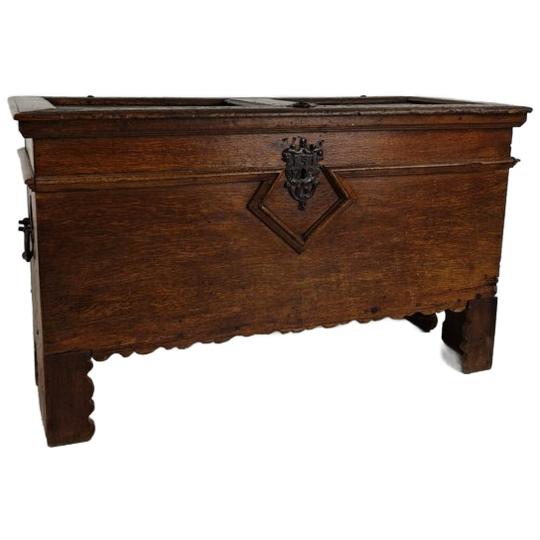Elegante Eikenhouten Kist Uit De 18e Eeuw – Gedateerd 1756 1