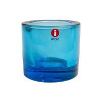 Turquoise Blauw Glazen Iittala Marimekko Kivi Theelicht Houder / Waxinelicht Houder