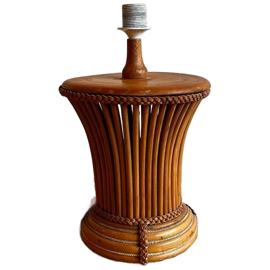 Mid Century Bamboe Rotan Italiaans Design Lampvoet Vintage 1