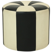 Ronde Vintage Poef Zwart Wit Tweekleurig Skai Sixties