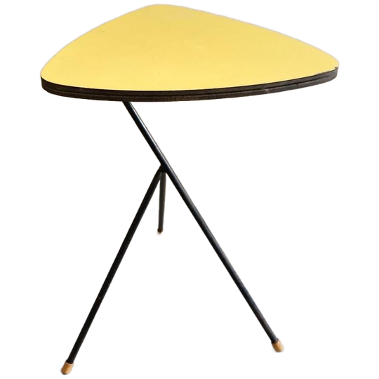 Vintage Bijzettafel Tripod Formica Tafeltje Plantentafel 1