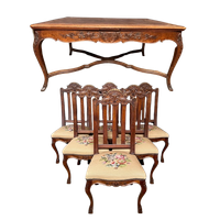 Tafel En 6 Stoelen In Régence-stijl. 19e Eeuw.