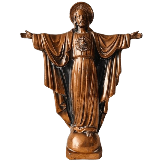 Vintage Jezus Beeldje Koper 20 Cm 1950’s 1