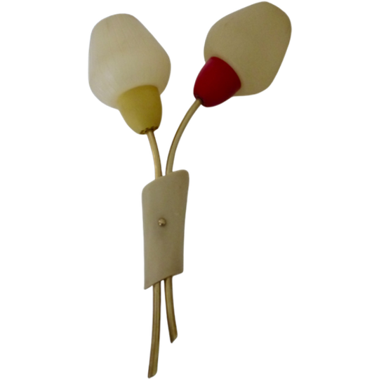 Erco "tulip" Vintage Wandlamp Van Plastic En Perspex, 1970. 1