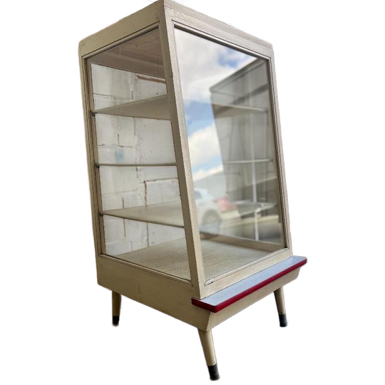 Vintage Houten Winkeltoogje / Vitrine / Etagere 1