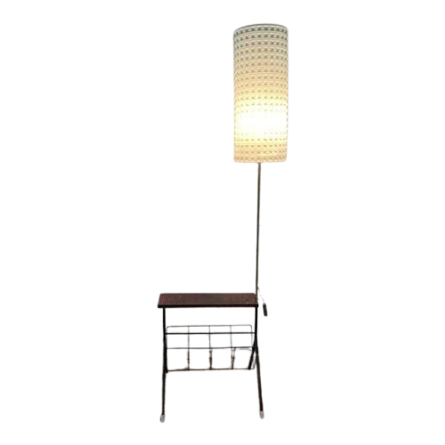 Vintage Floor Lamp And Newspaper Rack Ca. 1960