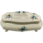 Vintage Bonbonnière Creme Blauwe Bloem thumbnail 1