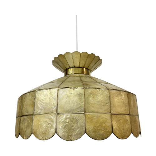 Vintage Mother Of Pearl Hanging Lamp 1970S