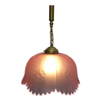 Prachtige Roze Hallamp, Hanglamp Met Bloemen Motief Uit Frankrijk thumbnail 1