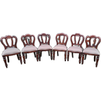 Klassieke Mahoniehouten Eetkamerstoelen Afm. 43x50 En 93 Cm thumbnail 1